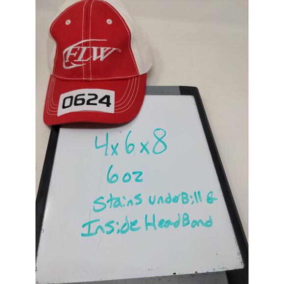 FLW Major League Fishing Strapback Hat Red & White Embroidered Logo SEE DESC - Picture 9 of 9